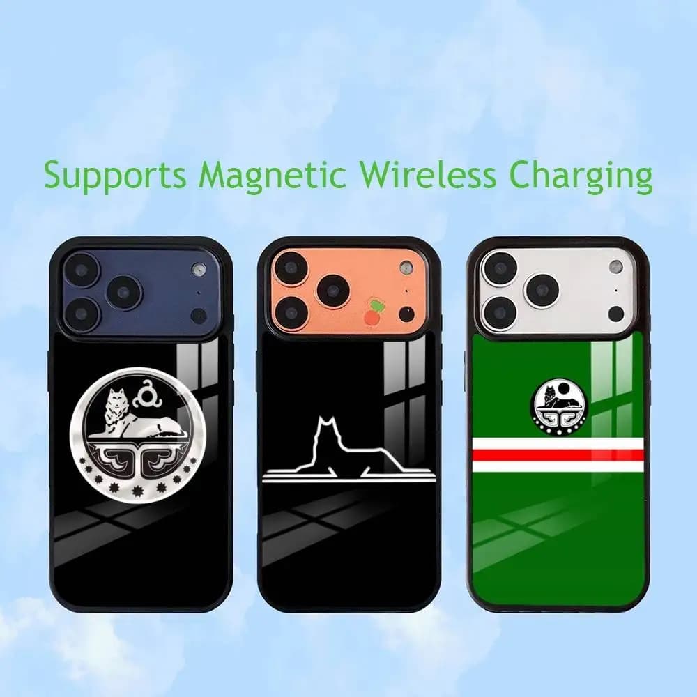 Chechnya Flag Chechen Wolf  Phone Case For iPhone17,16,15,14,13,12,11 Plus,Pro Allows magnetic wireless charging