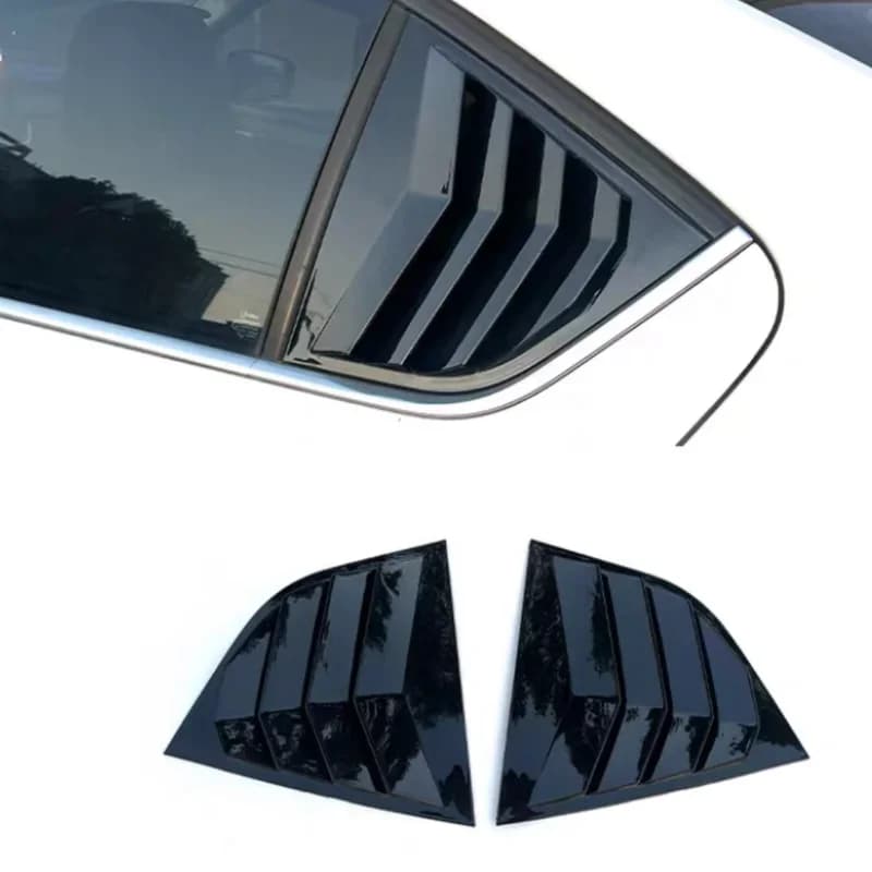 Rear Window Louver Shutters Vent Cover Trim For Skoda Octavia MK3 5E 2018 2019 2020 Accessories Gloss Black Carbon Look