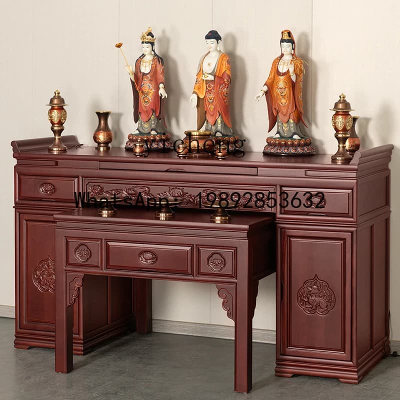 Household Solid Wood Table Tablet Buddhist Hall Buddha Table Zhongtang Shentai