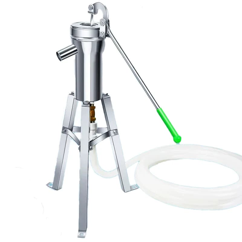 Suction Pump Manual Well Pump with Stand Stainless Steel Hand Shake Water Pump for Home Garden Courtyard 10M Suction Lift