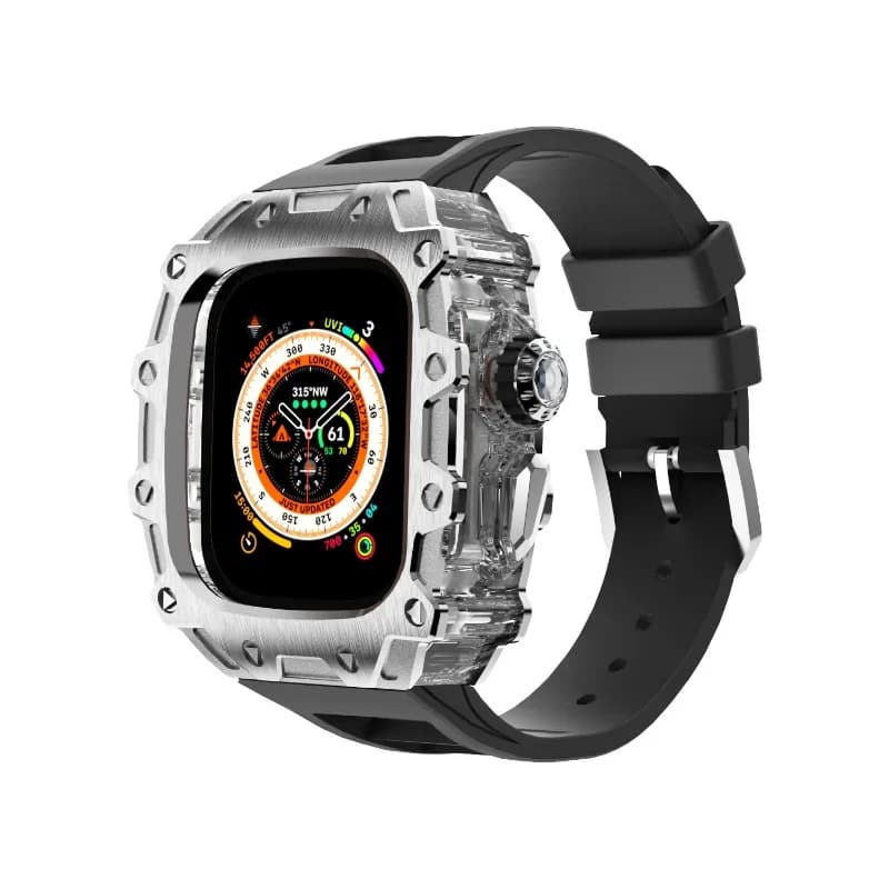 Zinc alloy transparent case, for  Ultra 2 fluororubber watch, watch case