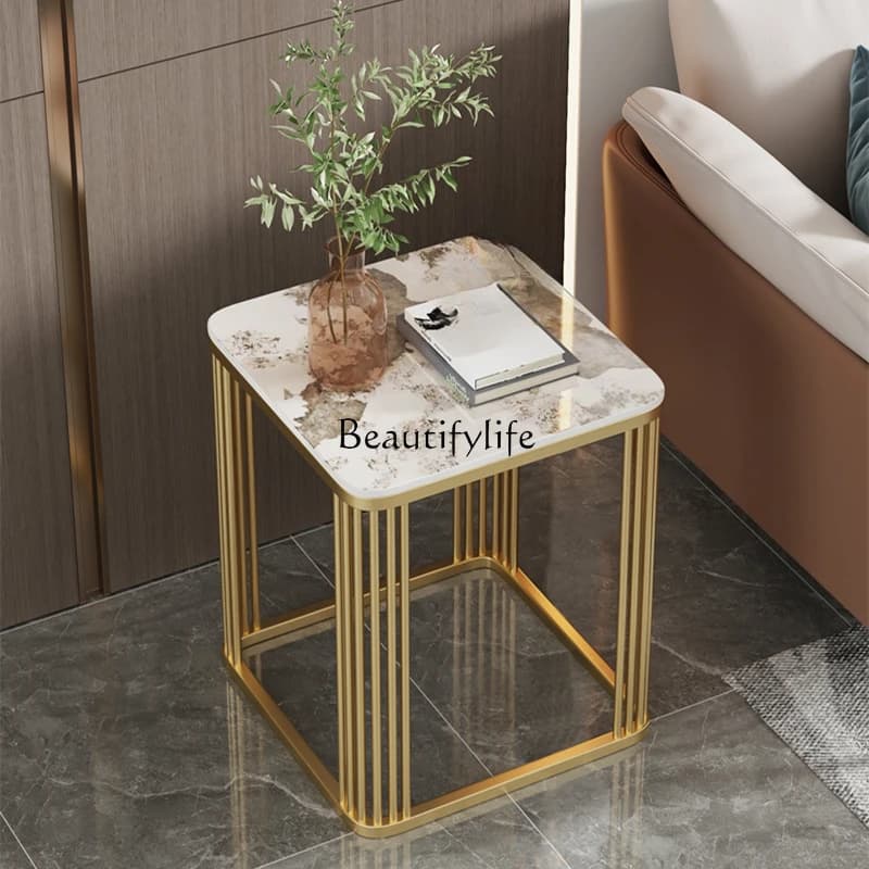 04Modern simple light luxury sofa side table removable living room balcony small coffee table square side table