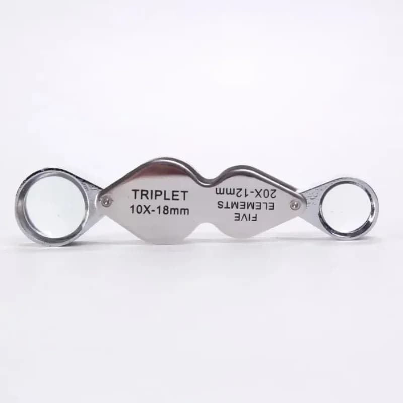 10PCS 10X 20X Jewelers Loupe Pocket Magnifying Glass With Dual Lens Foldable Jewelry Loop Magnifier Diamonds Coins Watches Plant