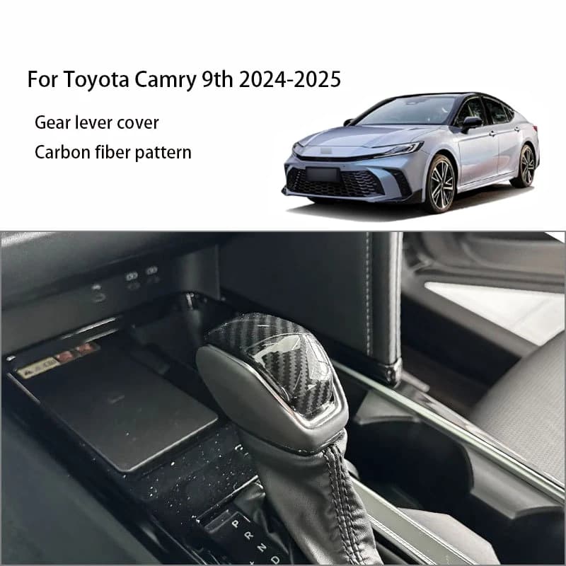 For Toyota Camry XV80 9th Gen 2025 2024 Gear Shift Knob Cover Carbon Fibe Gear Head Cover Trim Sticker Decoration Accessories