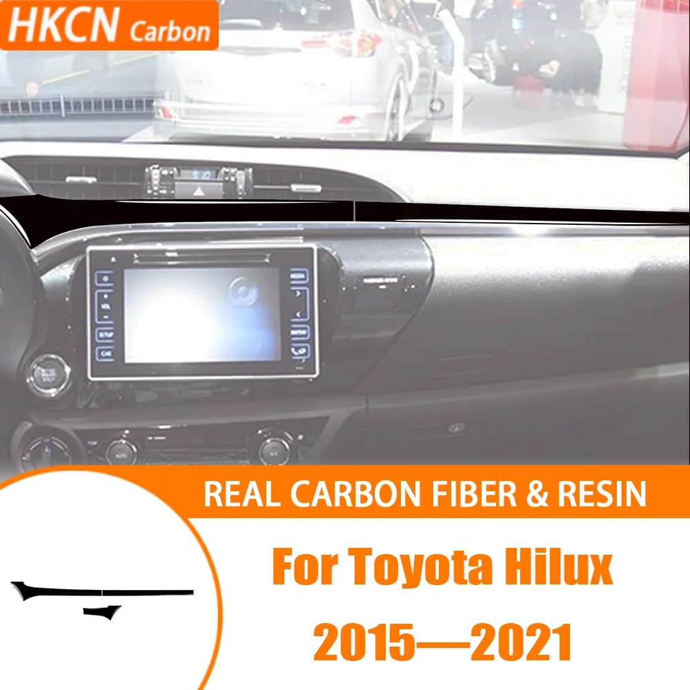 Real Carbon Fiber Instrument Decal Dashboard Panel Car Interior Accessories Trim Sticker Modification For Toyota Hilux 2015—2021