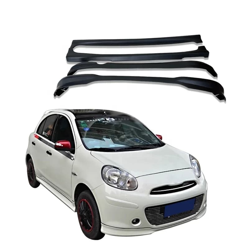Car Accessories Whlole Set Body Kit For Nissan's March 2010-2015 Front Lip Rear Bumper Diffuser Lip Side Skirts Car Tuning Parts