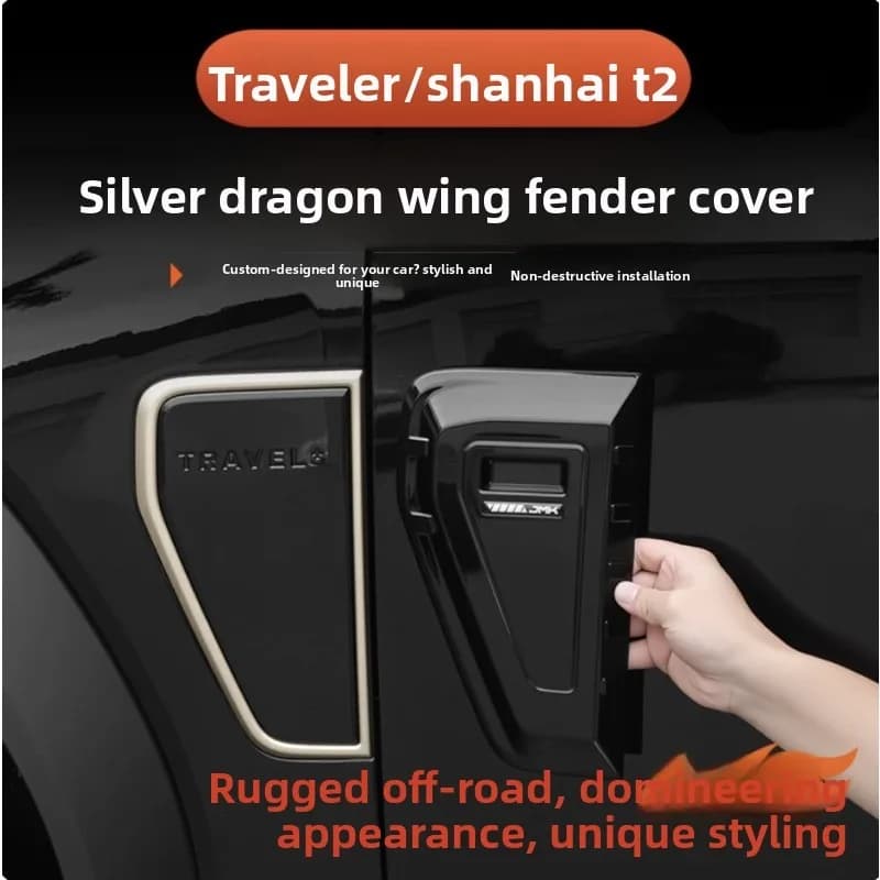 Car Fender Decorative Cover Fit for Jetour Traveller T2 2023-2025 Modified Car Fender Protective Cover Frame Sticker Accessories