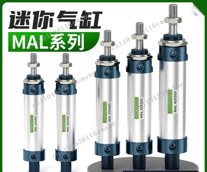 Miniature MAL16 20 25 32 40S Aluminum Alloy Mini Cylinder Adjustable Stroke Double Action Piston Cylinder