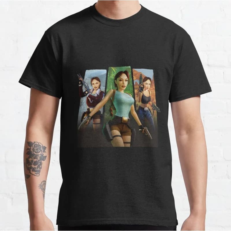 Classic Lara Croft Tomb Raider 90s Retro video games graphic t shirts old school stly All size S-6XL Adult tops