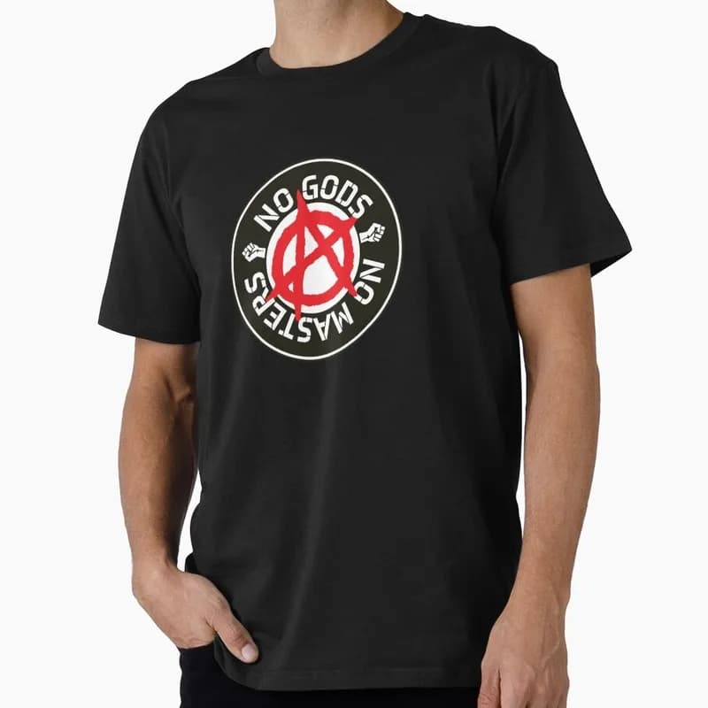 No Gods No Masters Anarchist Anarchy Activist Punk Gift T Shirt Short sleeve Graphic Clothes All Size Tops S-6XL