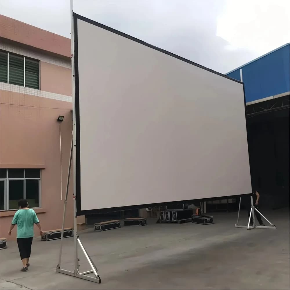 Portable Fast Fold Projection Screen 16x9 ft Aluminum Frame Quick Setup for Stage Rental & Outdoor Events