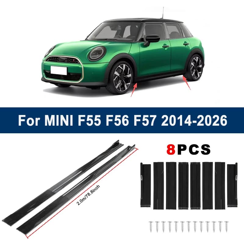2m Sectional Side Skirt Extension Lips For MINI F55 F56 F57 2014-2026 - Racing Side Spoiler Car Modified Body Kit Accessory