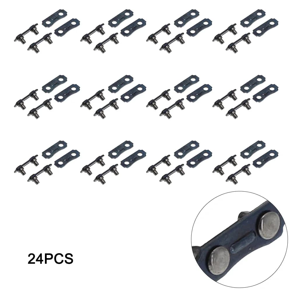 12 Sets Chainsaw Chain Links Repair Parts 3/8LP Pitch - 0.050 Gauge Gauge Chainsaw Chain Link Connector Garden Power Tool Parts