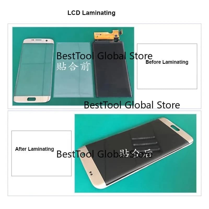 Professional 7 Inch OCA Laminator Dual Pressure Valve for iPh00e/Sam00ng Curved LCD Refurbish