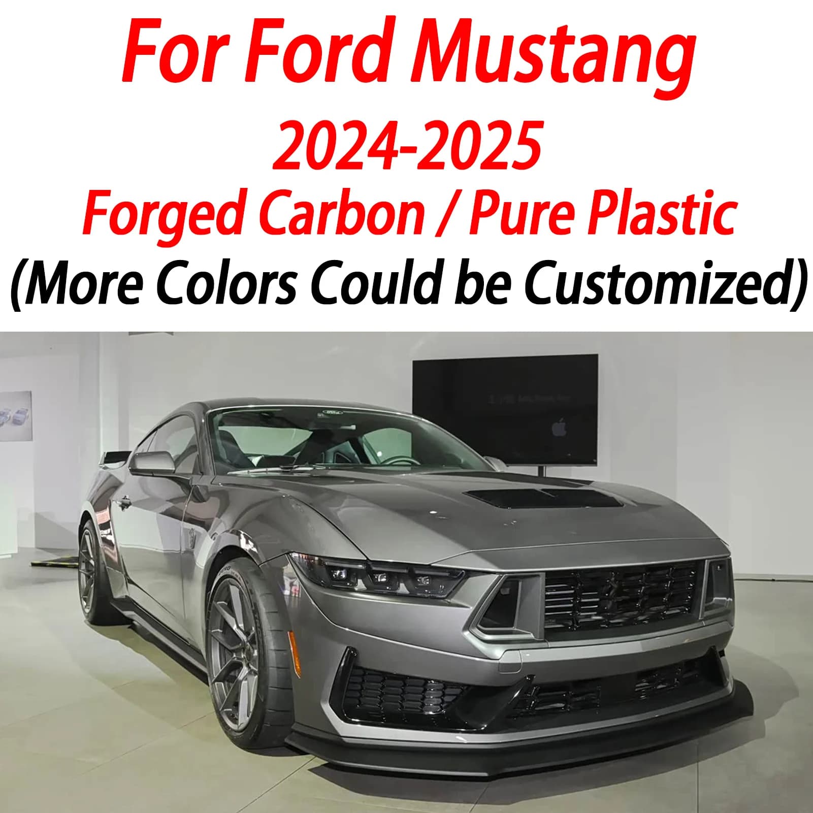 Real Soft Carbon Fiber Sticker For Ford Mustang GT 2024 2025 Car Central Control Star Seat Button Interior Trim Accessories