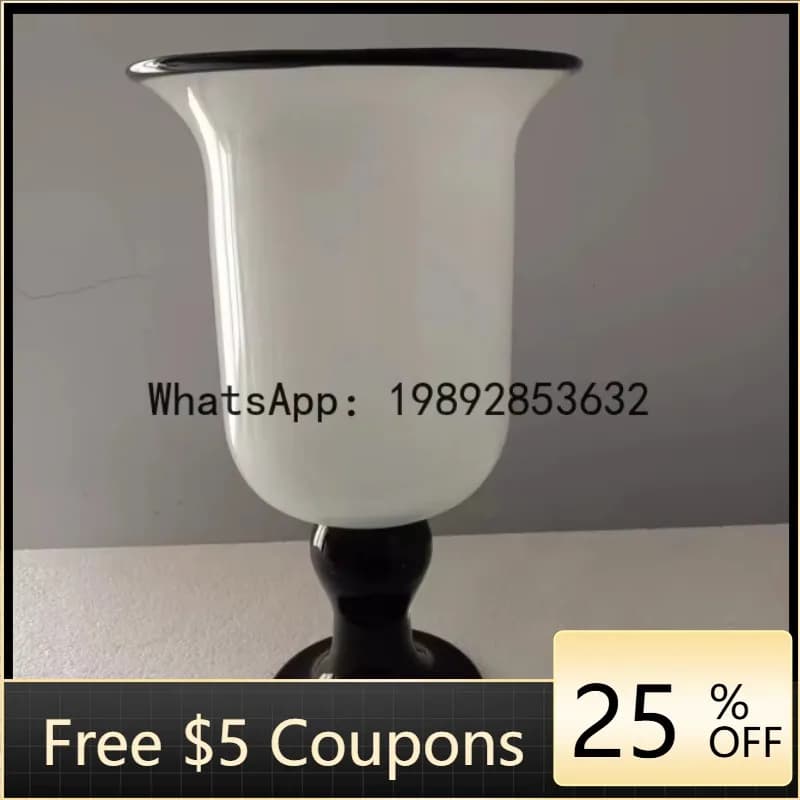 Z4 New American Style Petal Mouth Milk Orange  Green Handmade Glass Wind Lamp Vase Hydroponic Flower Arrangement Home Decor