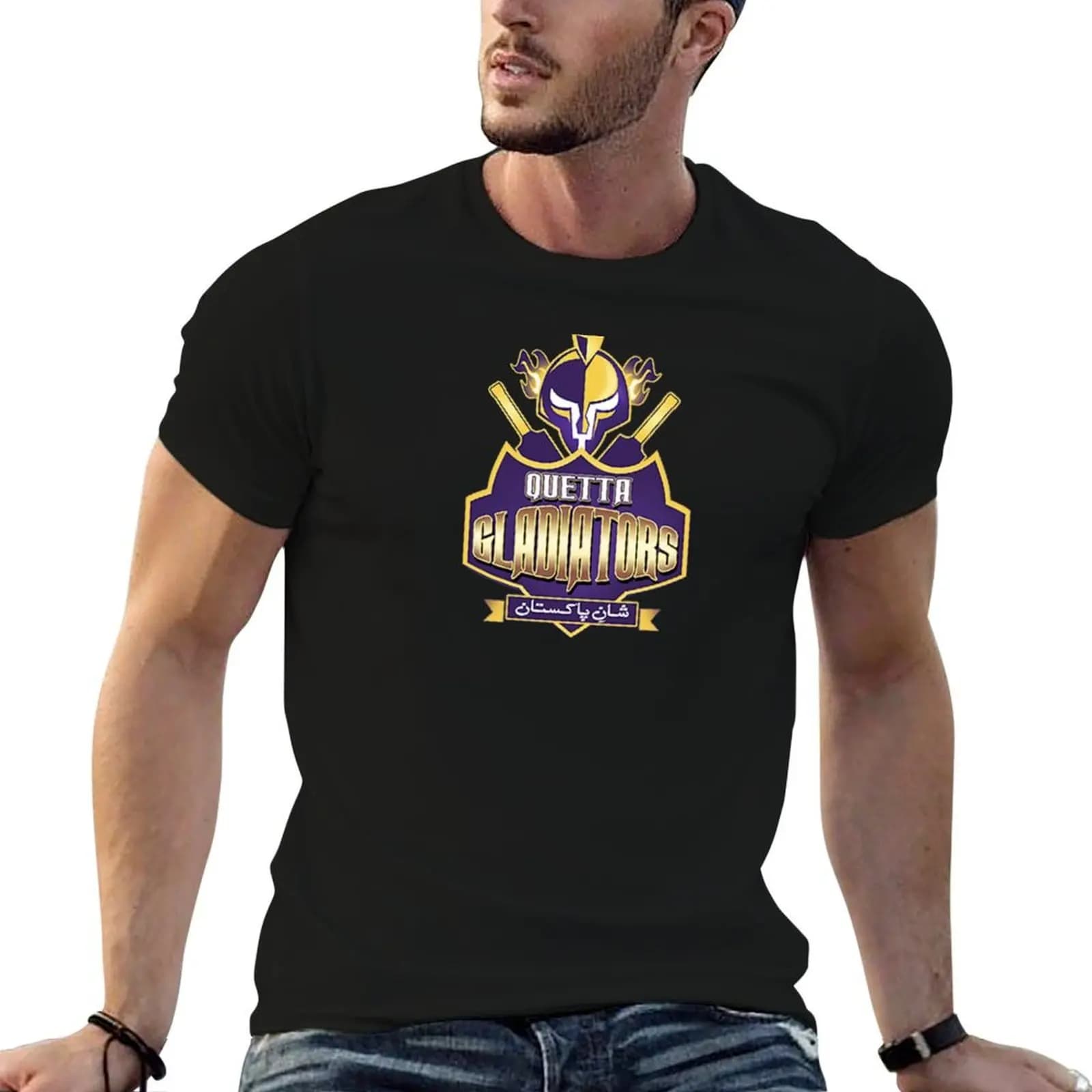 Quetta Gladiators - Pakistan Super League Cricket Team Logo T-Shirt sports fans vintage clothes black t-shirts for men