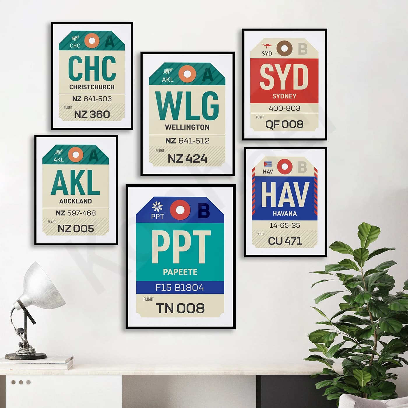 France New Zealand Australia Brisbane Perth Melbourne Mexico Cuba .City Airport Travel Gift Poster