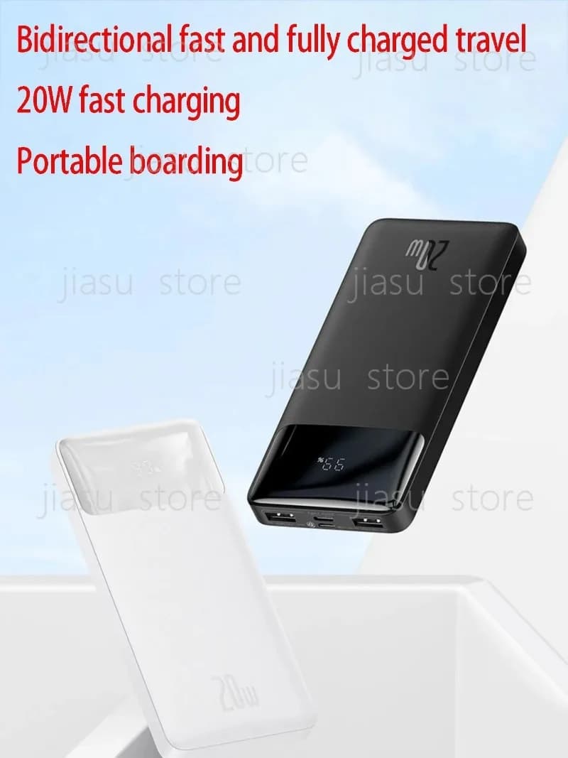 Power Bank Times Digital Display Mobile Supply Two-Way Fast Charging Multi-Port Power Bank 30000/20000Mah 20W