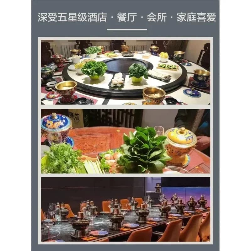 Art Blue Single Stove Purple Copper One Person Small Hot Pot Set Club Hotel Tl