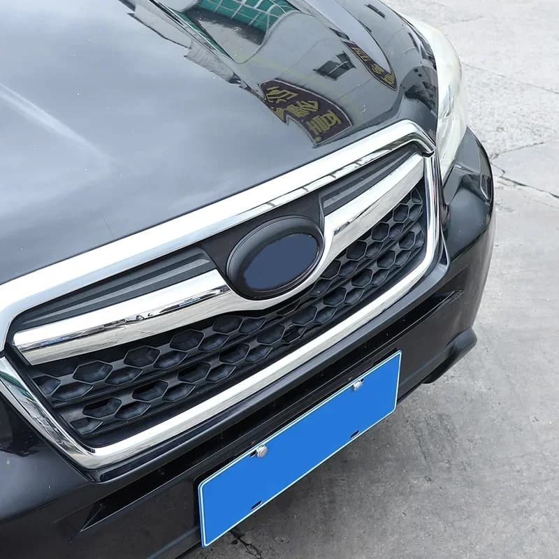 For Subaru Forester 2013-2018 ABS Carbon Fiber Patterned Car Front and Rear Logo Decorative Ring Stickers Car Accessories