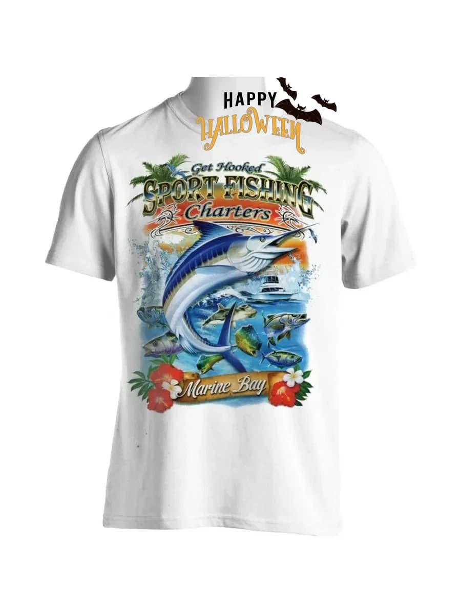 Sport Fishing T-Shirt Charter Boat Mexico Marlin Fishing Tee Shirt Cotton O-Neck Short Sleeve Men's T Shirt Size S-3XL New