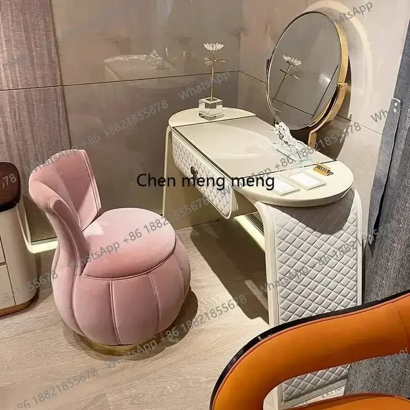 Decorations Retro Vanity Desk Slim Small Girl Bedside Bedroom Vanity Desk Dressers White Lounges Coiffeuse Furniture For Home