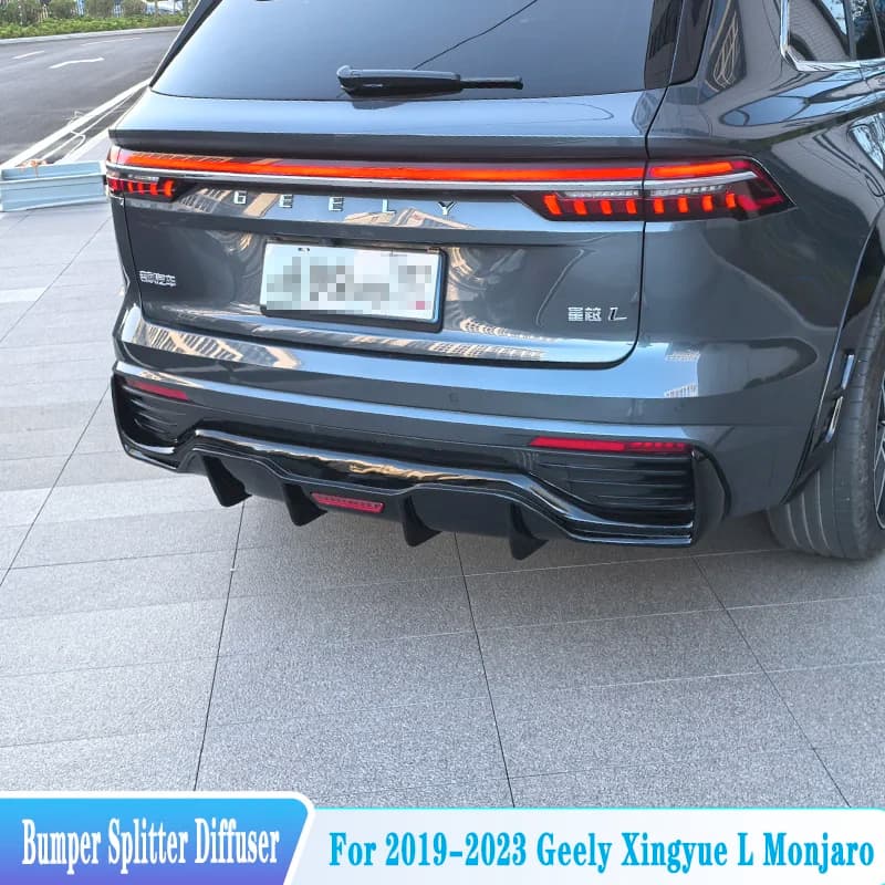 For 2019-2023 Geely Xingyue L Monjaro Rear Bumper Diffuser Splitter Lip Spoiler Monjaro Car Tuning Exterior Body Kit Accessories
