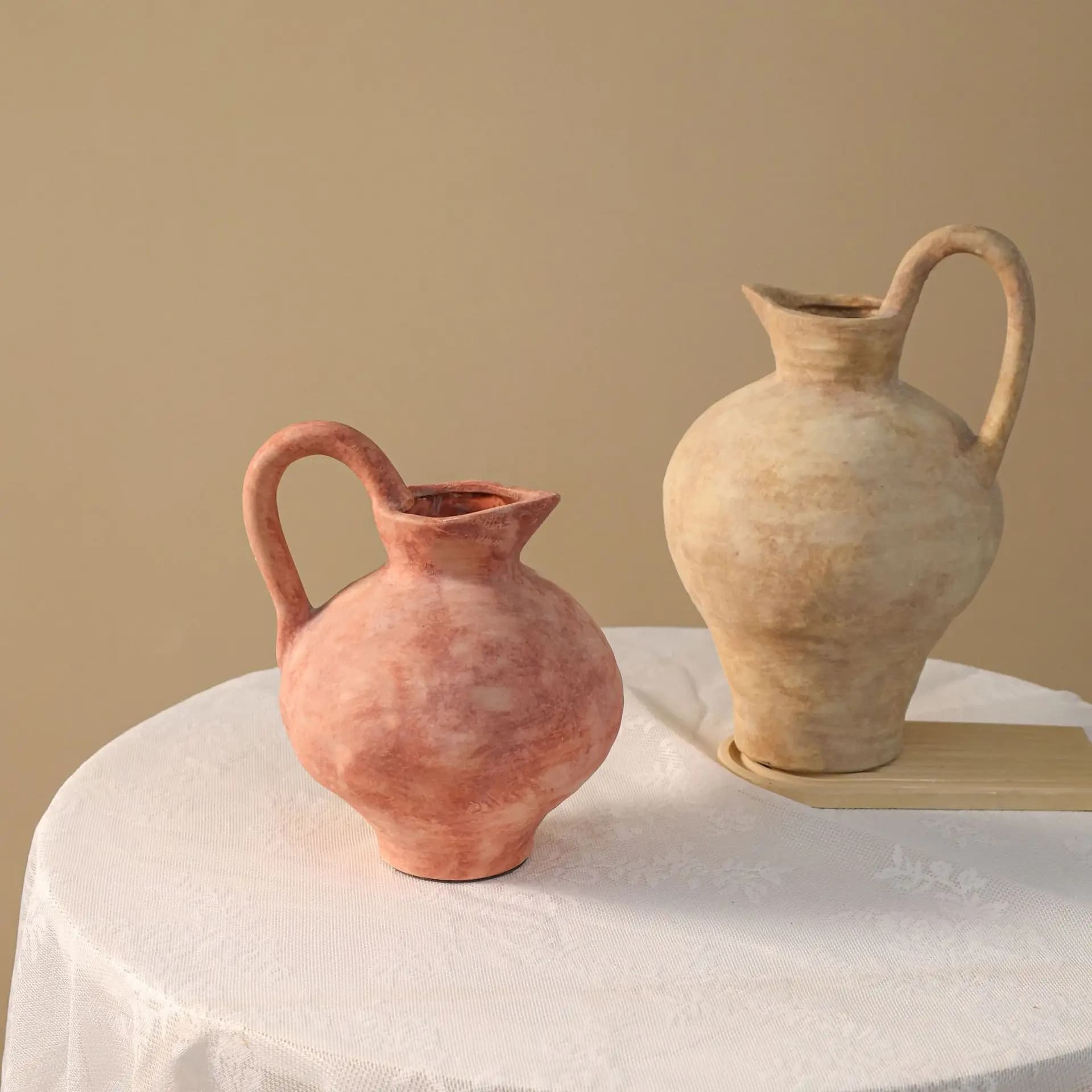 Cz used handmade ceramic vase - wabi-sabi style pottery - living room, b&b, artificial flower, dining table decoration ornament