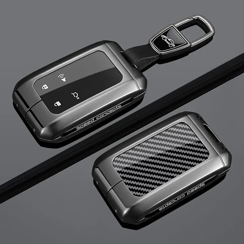 Zinc Alloy Carbon Fiber Car Key Case Cover Fob For Mazda EZ-60/EZ-6 Keyless Entry Remote Key Protector Holder Shell Accessories