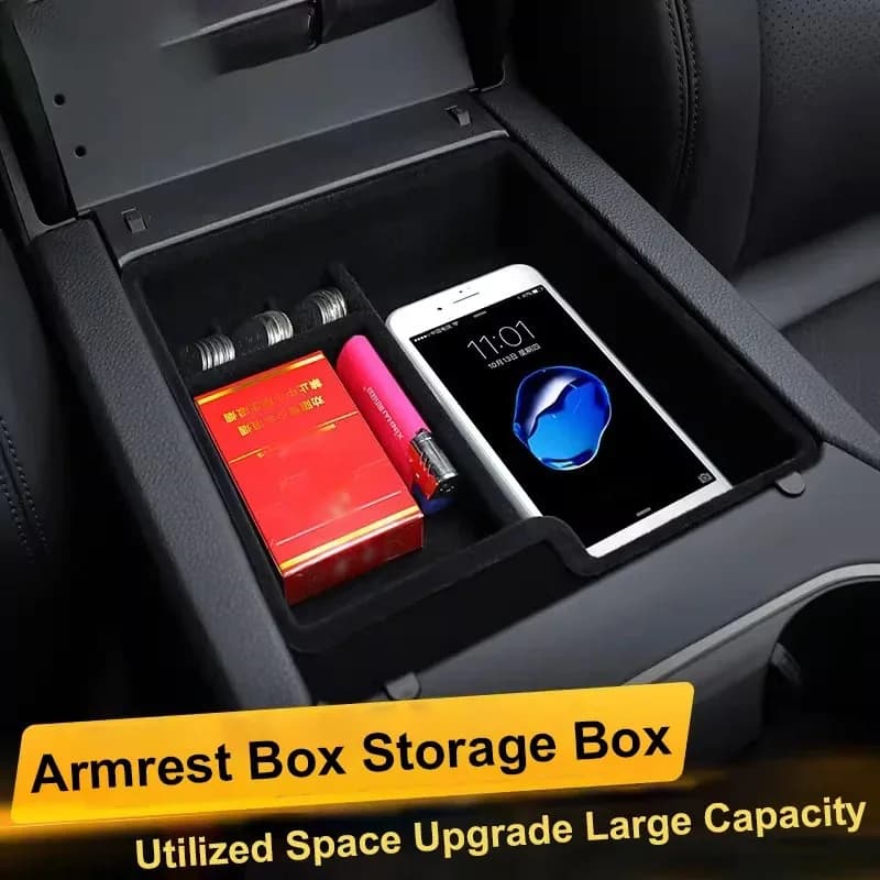 Center Console Armrest Storage Box For Porsche Macan Cayenne 2011-2023 Organizer Containers Container Tray Car Accessories