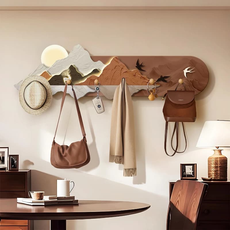 Landscape Design coat racks interior decoration save space storage shelves hanging key percheros de pared living room furniture