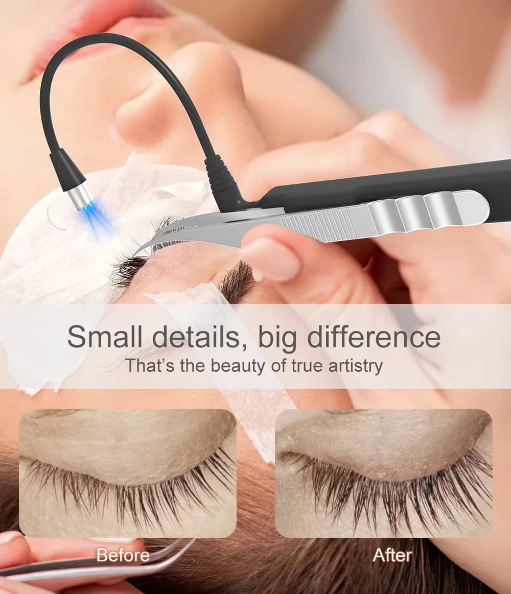 Universal All Tweezers UV Lash Lamp, New Design 395-400nm No Heat Silicone Fast Curing Eyelash Lamp Tools