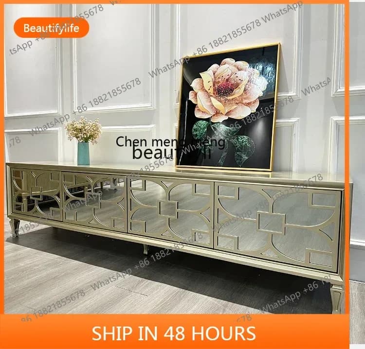 cn8350 ss French light luxury TV cabinet modern small apartment simple living room solid wood cabinet American video cabinet