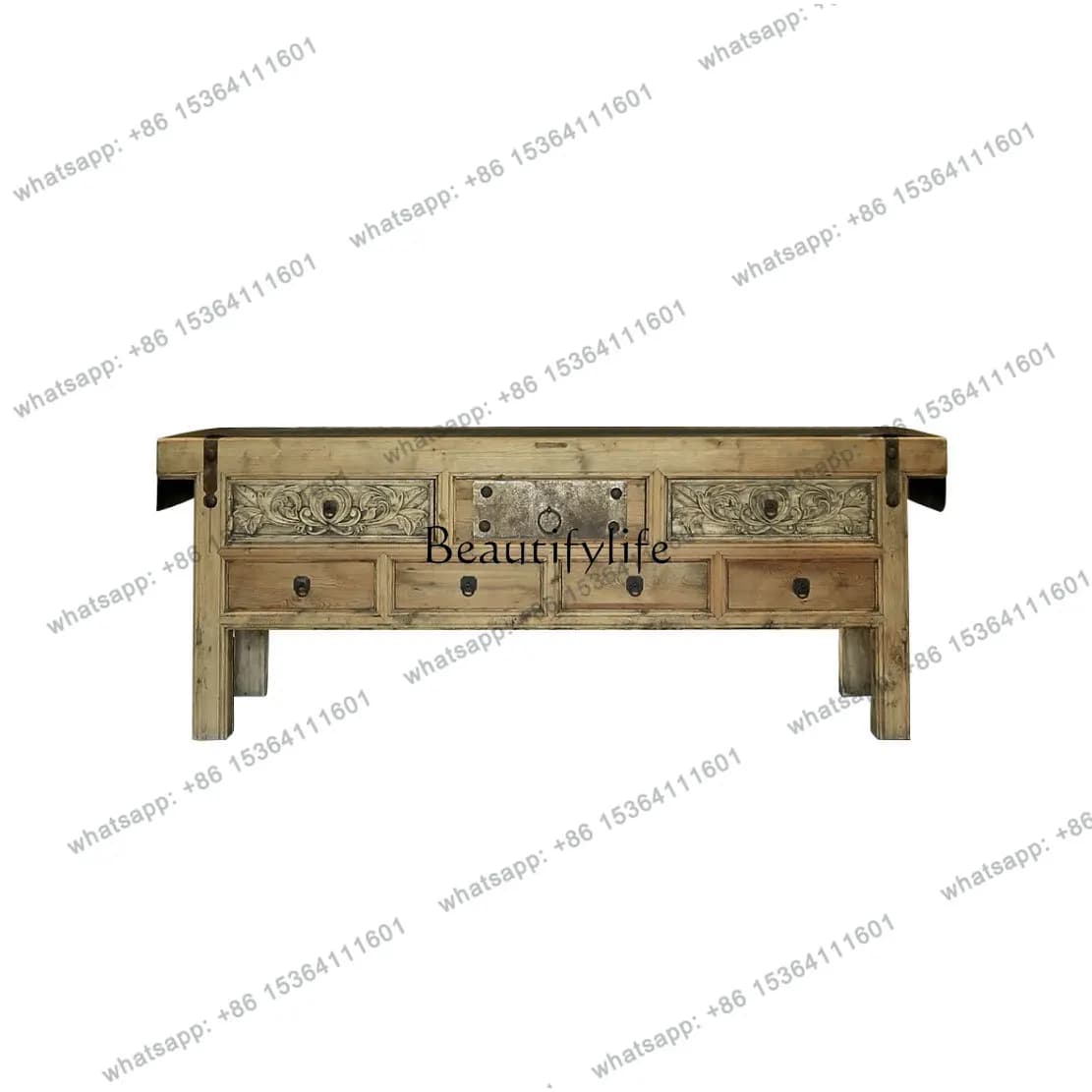 Customizable Solid Wood Entrance Table Partition Chest Old Elm New Chinese Entrance Cabinet