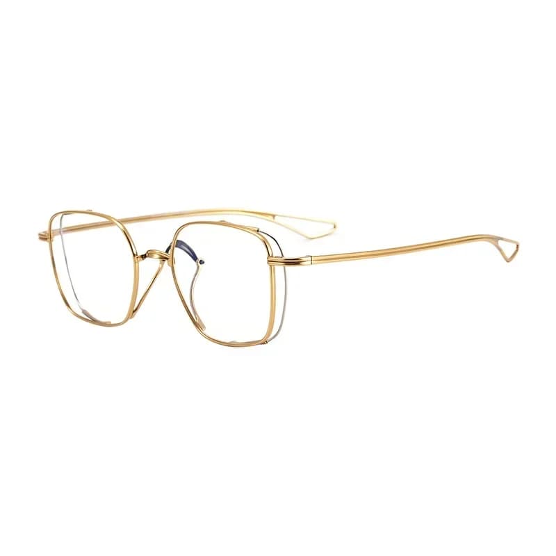 r super personality, handmade irregular ultra-light pure titanium glasses frame, unique literary myopia frame tide