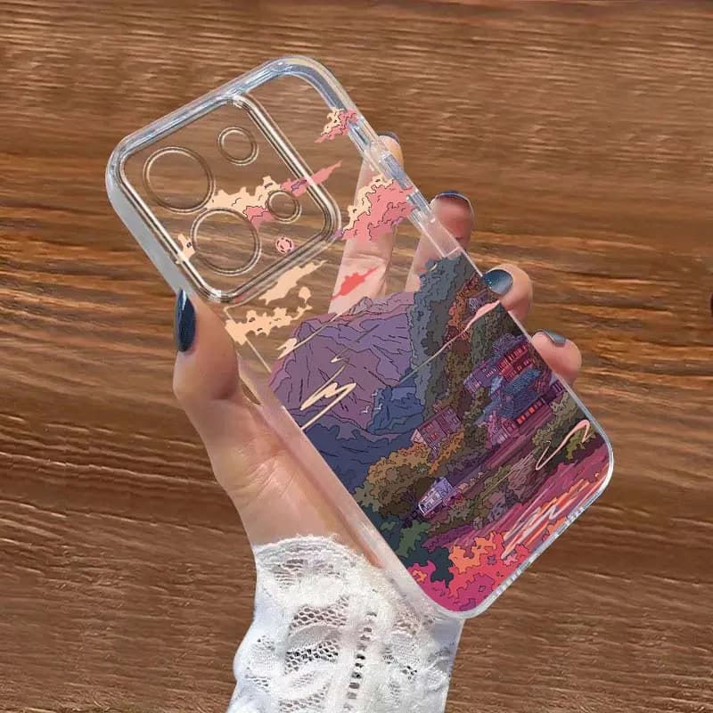 Beautiful landscape art For Xiaomi Redmi Note 15 14 13 12 11E 9 9T 8 8T Pro Plus Turbo 5G Fashion TPU Transparent Phone Case