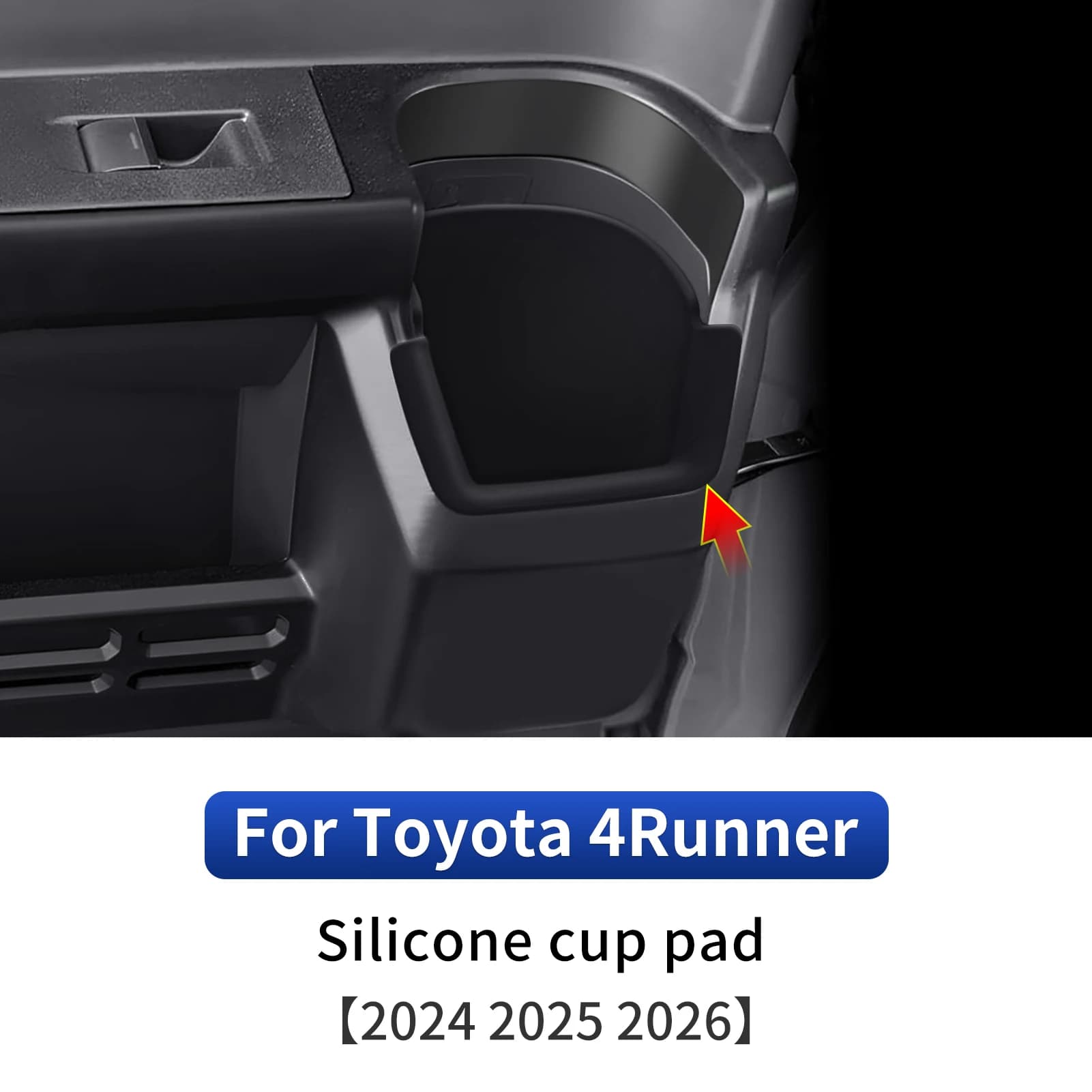 For Toyota 4Runner 2024 2025 2026 Silicone Rear Door Cup Holder Insert Interior Trim Accessories