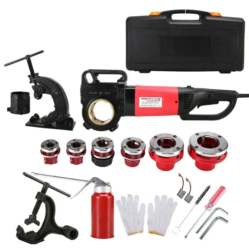 Portable Electric Wire Cutting Threading Machine New Industrial Grade Galvanized Water & Pipes 1/2 Inch & 2 Inch Threads