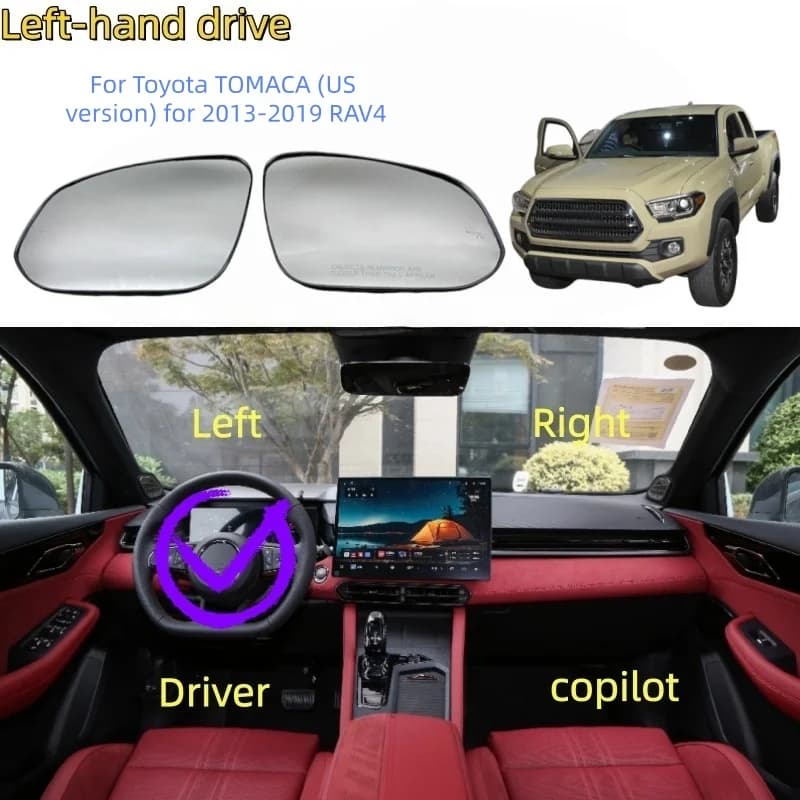 For Toyota TOMACA (US version) 2013-2019 RAV4 Rearview mirror lenses Side mirror lenses mirror glass with blind spot detection