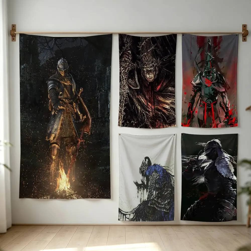 Dark souls Game Cool Flag Digital Printing Banner for Garage Wall Out Door Decoration