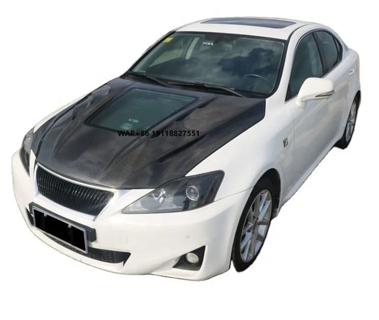 Runde High Quality Carbon Fiber or Resin Material for 2006-2012  IS250 Upgrade IS300C Style Transparent Hood