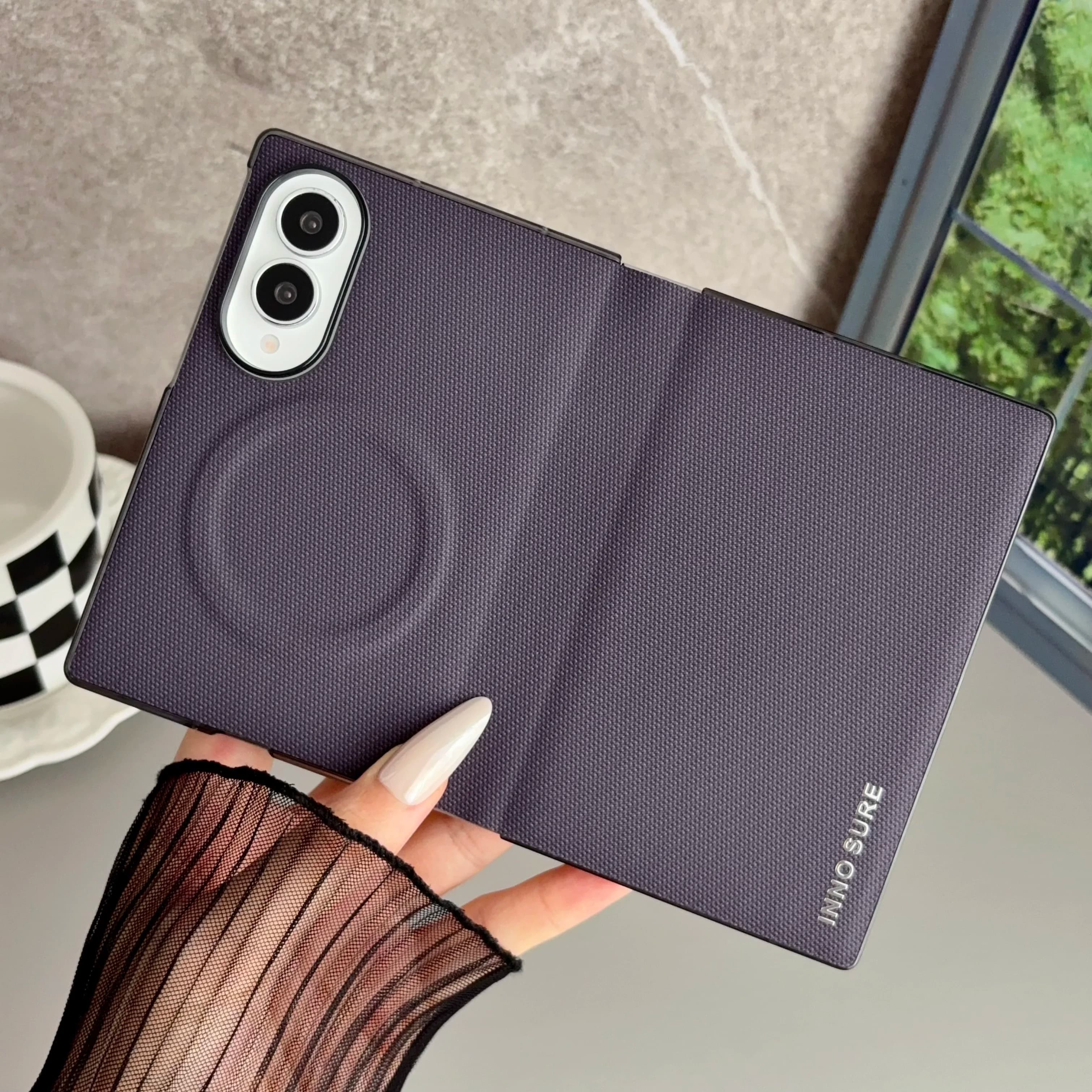 For Magsafe Samsung Galaxy Z Fold 8 Case Skin-Friendly Luxury Matte Leather Magnetic Wireless Charging Shockproof Back Cover