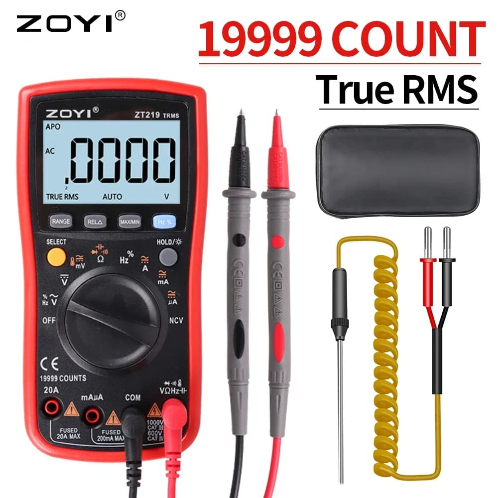 ZOYI ZT-219 Multimeter 19999 Counts True RMS Auto Range Digital AC DC Voltmeter Ammeter Ohmmeter Multifunctional Tester