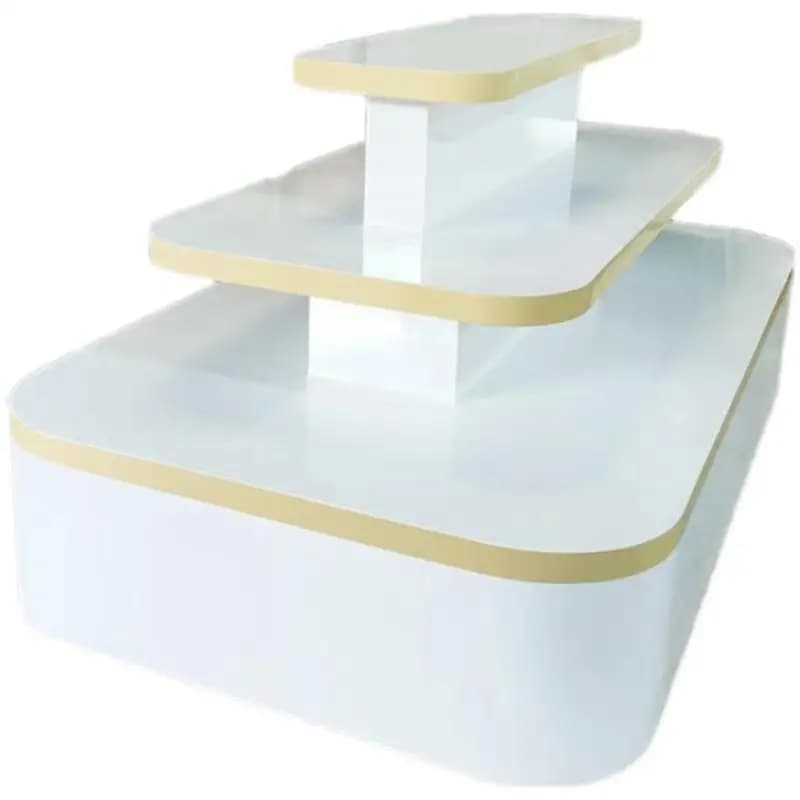 Wooden Display Table Flower Display Shelf Retail Shop Wig Display Table with LED