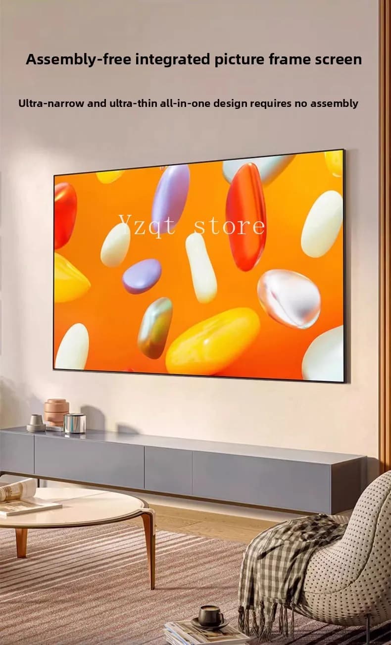 No assembly, no punching, household integrated frame picture frame screen projector screen narrow frame projection screen