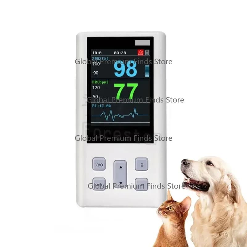 Port-able Pulse Oximeter  for Heart Rate and  Saturation with Vet-erinary and M-ed-ical SPO2 with Memory