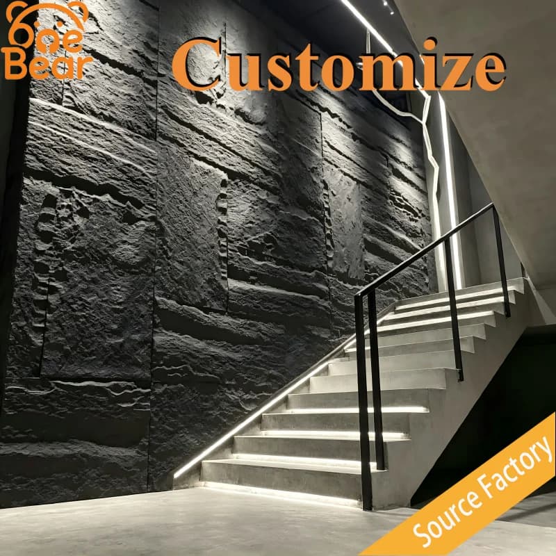 Modern Industrial 3D Faux Rock Texture Wallpaper Retro Cement Accent Wall For Bedroom Living Room Commercial Interior Wall Decor