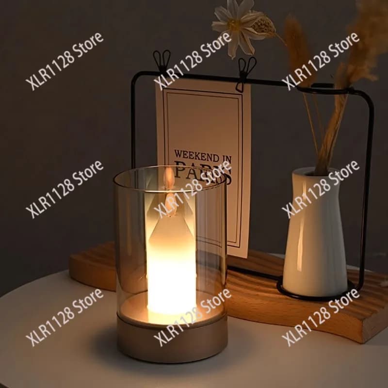 Cross Border Romantic Candle Style LED Night Light Sensor Table Lamp for Home Restaurant Bar Outdoor Decor