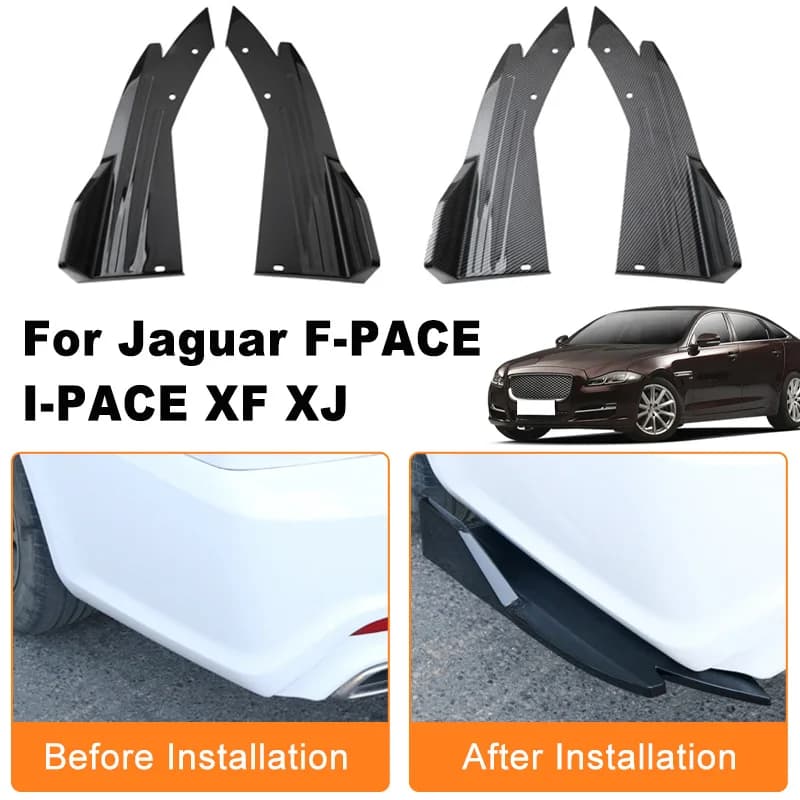 Car Rear Bumper Spoiler Lip Diffuser Side Skirt Splitter Wrap Angle Anti-Crash Protection Trim For Jaguar F-PACE I-PACE XF XJ